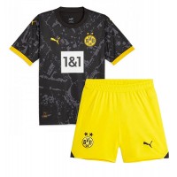 Fotbalové Dres Borussia Dortmund Donyell Malen #21 Dětské Venkovní 2023-24 Krátký Rukáv (+ trenýrky)